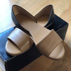J. Crew two-tone peep toe flats